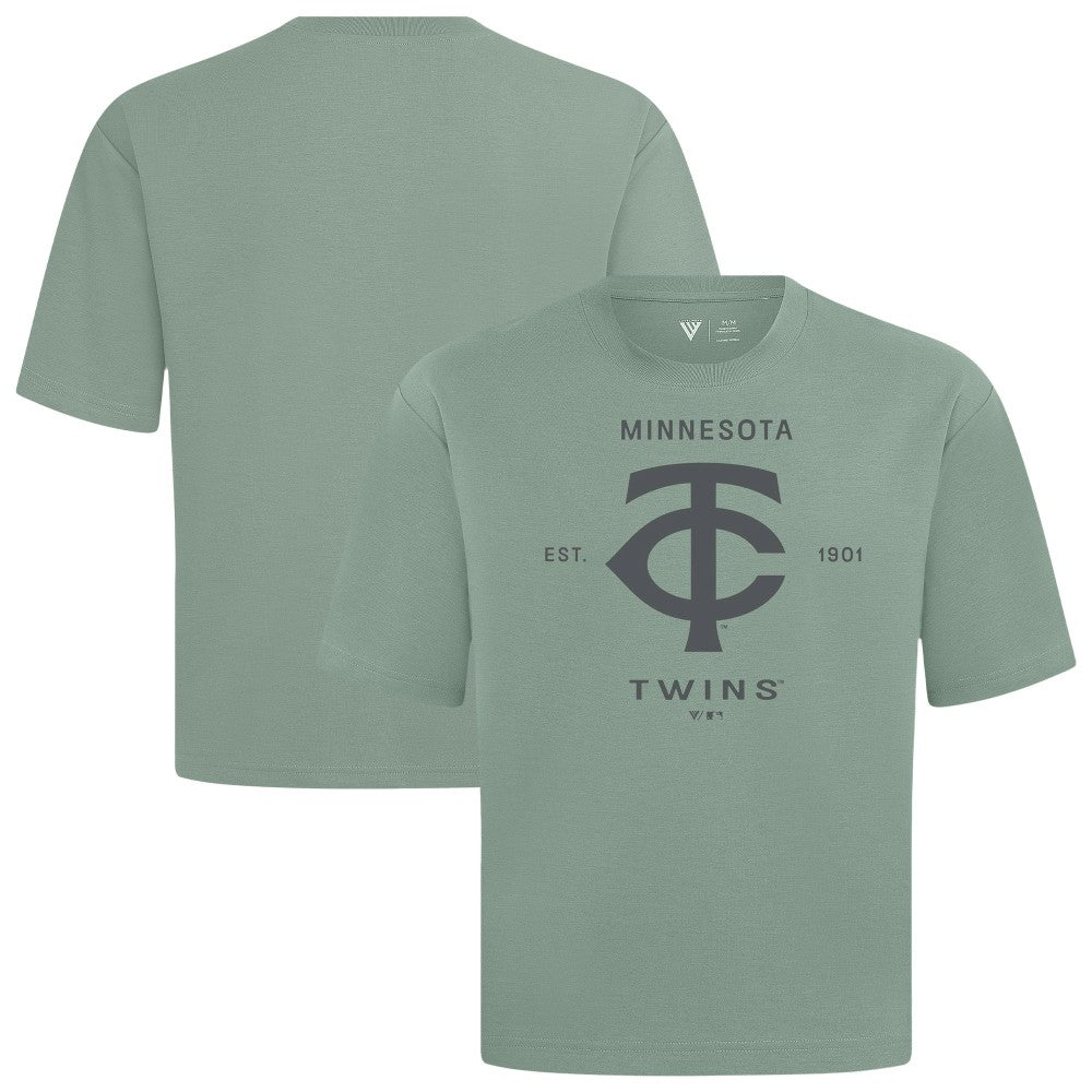 Minnesota Twins Levelwear Crossway Oversized Luxe Signature Knit T-Shirt - Green T-shirts