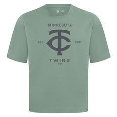 Minnesota Twins Levelwear Crossway Oversized Luxe Signature Knit T-Shirt - Green T-shirts