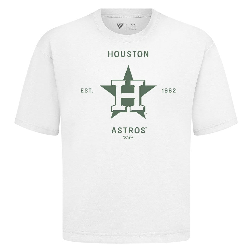 Houston Astros Levelwear Crossway Oversized Luxe Signature Knit T-Shirt - White T-shirts