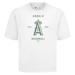 Los Angeles Angels Levelwear Crossway Oversized Luxe Signature Knit T-Shirt - White T-shirts