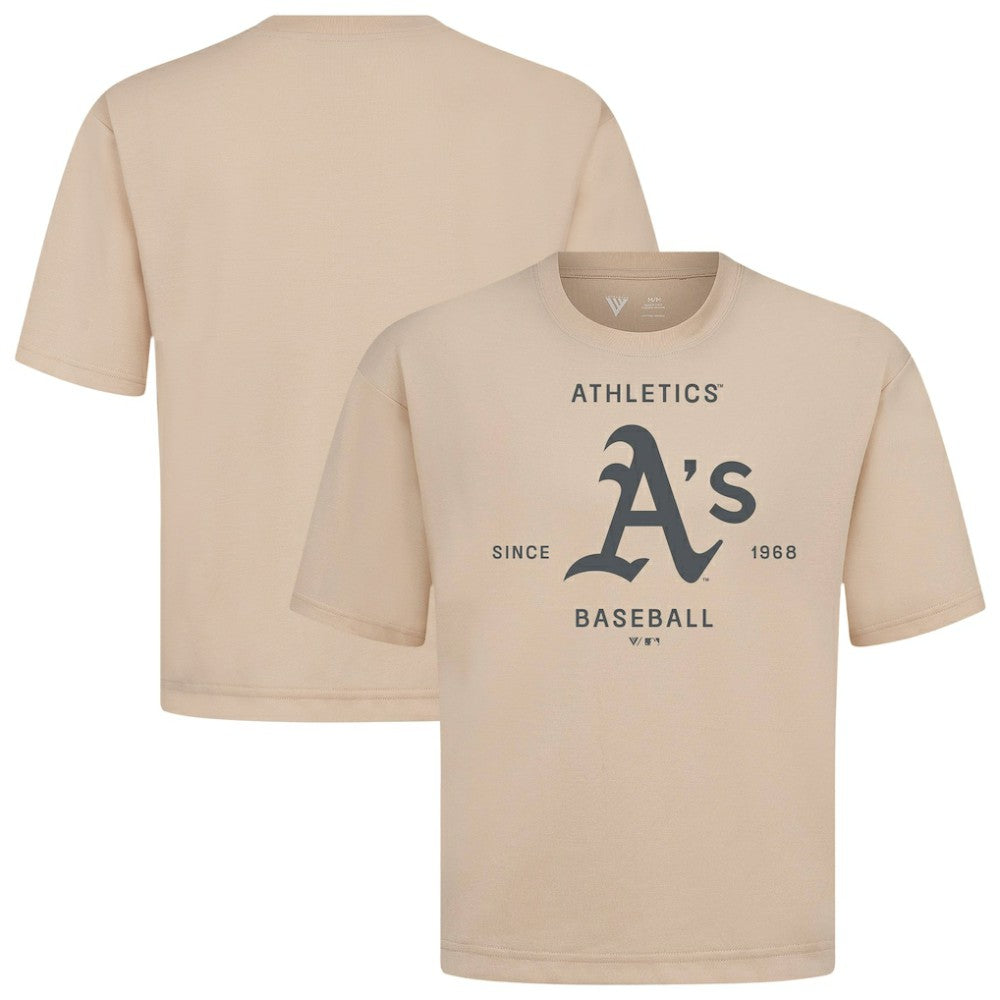 Athletics Levelwear Crossway Oversized Luxe Signature Knit T-Shirt - Khaki T-shirts
