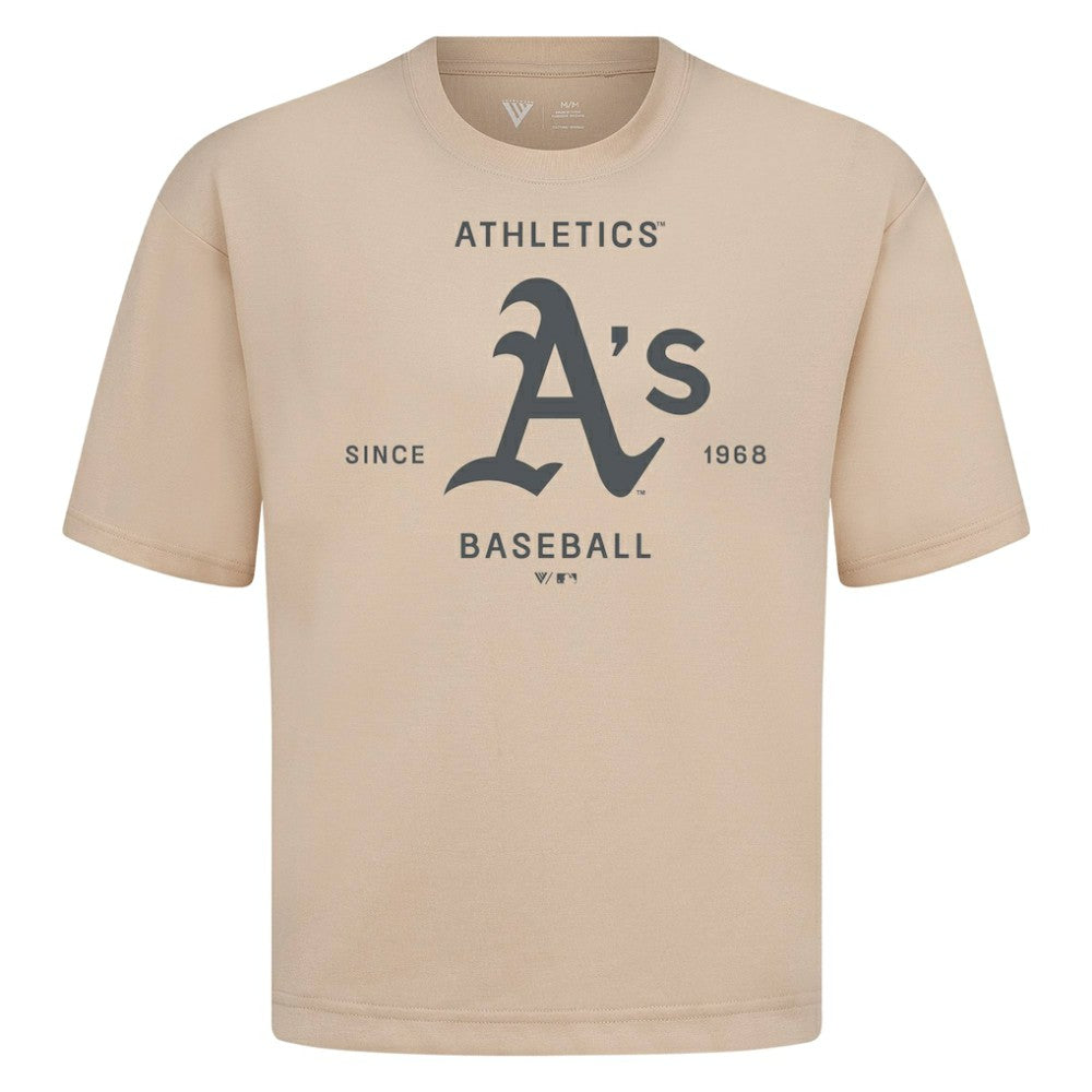 Athletics Levelwear Crossway Oversized Luxe Signature Knit T-Shirt - Khaki T-shirts