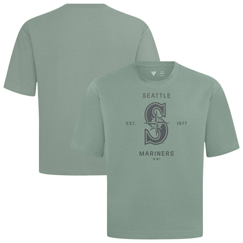 Seattle Mariners Levelwear Crossway Oversized Luxe Signature Knit T-Shirt - Green T-shirts