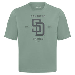 San Diego Padres Levelwear Crossway Oversized Luxe Signature Knit T-Shirt - Green T-shirts