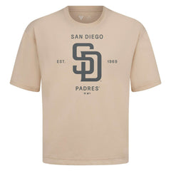 San Diego Padres Levelwear Crossway Oversized Luxe Signature Knit T-Shirt - Khaki T-shirts