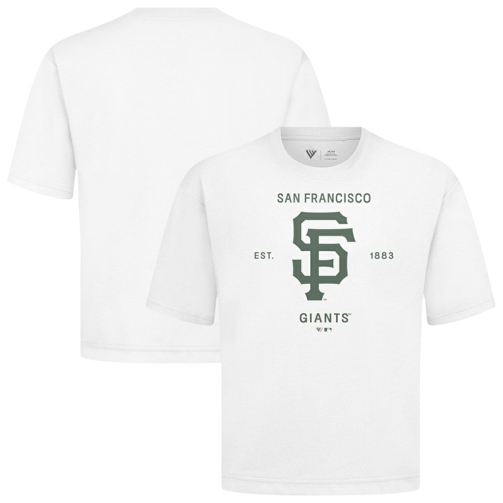 San Francisco Giants Levelwear Crossway Oversized Luxe Signature Knit T-Shirt - White T-shirts