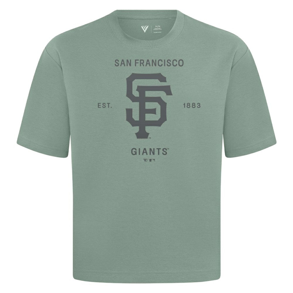 San Francisco Giants Levelwear Crossway Oversized Luxe Signature Knit T-Shirt - Green T-shirts