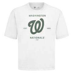 Washington Nationals Levelwear Crossway Oversized Luxe Signature Knit T-Shirt - White T-shirts