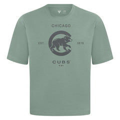 Chicago Cubs Levelwear Crossway Oversized Luxe Signature Knit T-Shirt - Green T-shirts