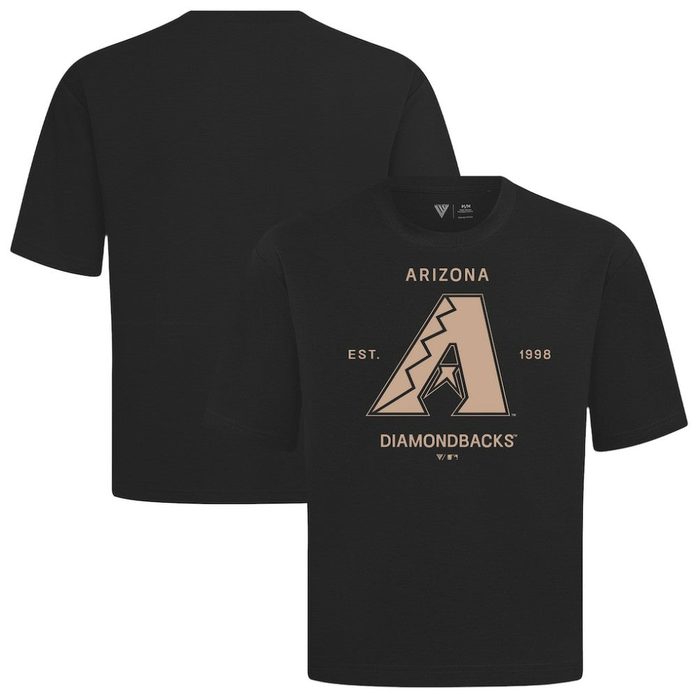 Arizona Diamondbacks Levelwear Crossway Oversized Luxe Signature Knit T-Shirt - Black T-shirts