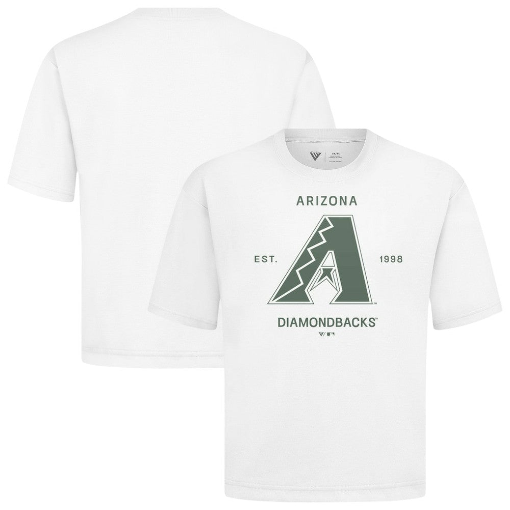 Arizona Diamondbacks Levelwear Crossway Oversized Luxe Signature Knit T-Shirt - White T-shirts