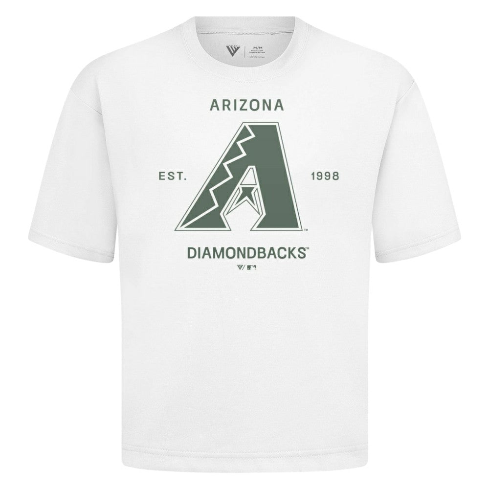 Arizona Diamondbacks Levelwear Crossway Oversized Luxe Signature Knit T-Shirt - White T-shirts