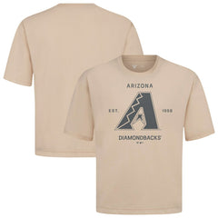 Arizona Diamondbacks Levelwear Crossway Oversized Luxe Signature Knit T-Shirt - Khaki T-shirts