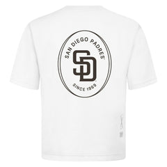 San Diego Padres Levelwear Signet Oversized Luxe Signature Knit T-Shirt - White T-shirts