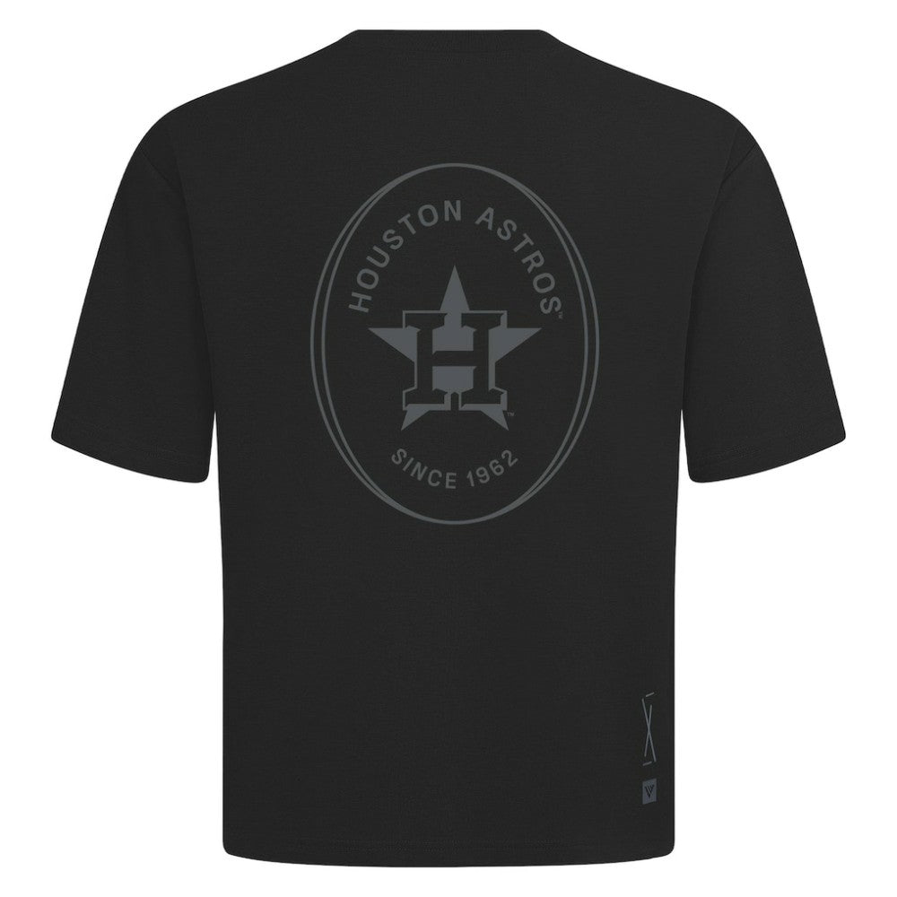 Houston Astros Levelwear Signet Oversized Luxe Signature Knit T-Shirt - Black T-shirts