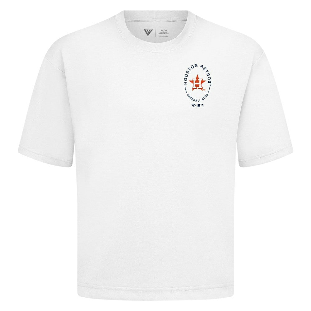 Houston Astros Levelwear Signet Oversized Luxe Signature Knit T-Shirt - White T-shirts