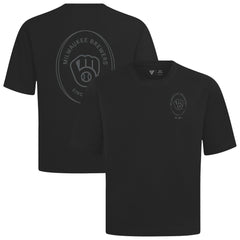 Milwaukee Brewers Levelwear Signet Oversized Luxe Signature Knit T-Shirt - Black T-shirts