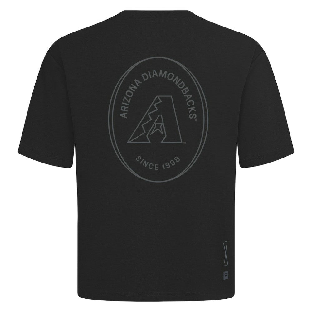 Arizona Diamondbacks Levelwear Signet Oversized Luxe Signature Knit T-Shirt - Black T-shirts