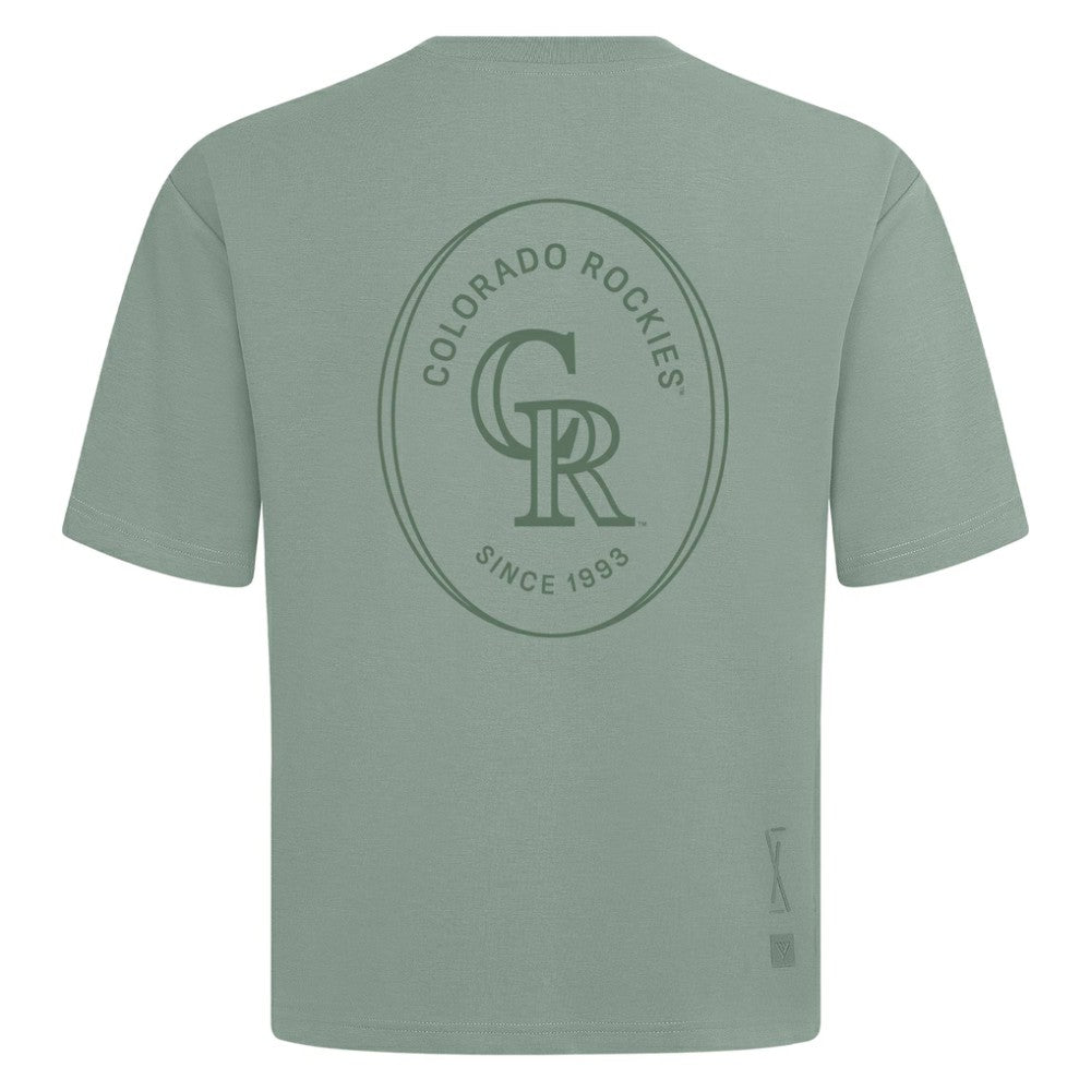 Colorado Rockies Levelwear Signet Oversized Luxe Signature Knit T-Shirt - Green T-shirts