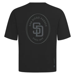 San Diego Padres Levelwear Signet Oversized Luxe Signature Knit T-Shirt - Black T-shirts