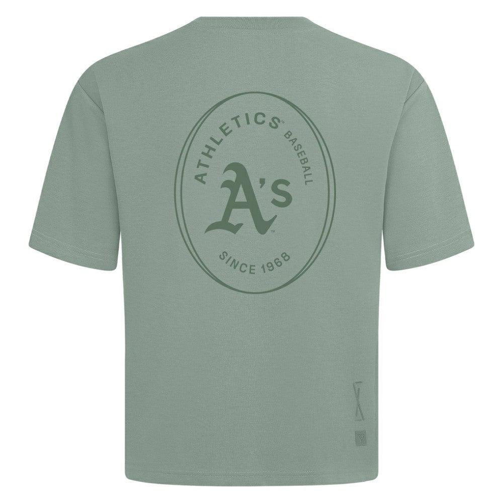 Athletics Levelwear Signet Oversized Luxe Signature Knit T-Shirt - Green T-shirts