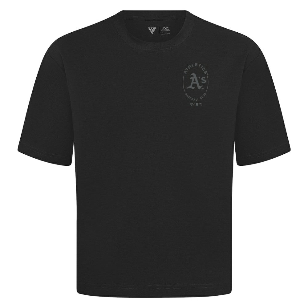 Athletics Levelwear Signet Oversized Luxe Signature Knit T-Shirt - Black T-shirts
