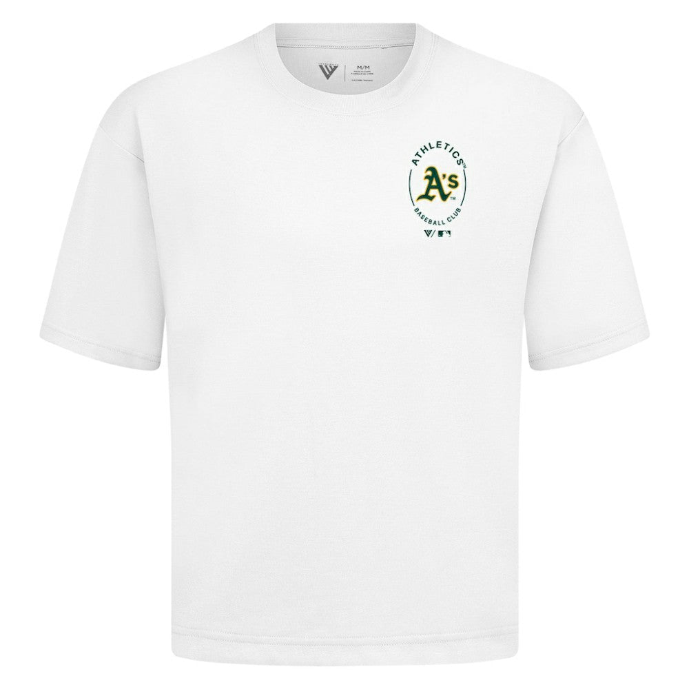 Athletics Levelwear Signet Oversized Luxe Signature Knit T-Shirt - White T-shirts