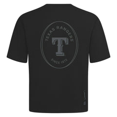 Texas Rangers Levelwear Signet Oversized Luxe Signature Knit T-Shirt - Black T-shirts