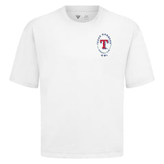 Texas Rangers Levelwear Signet Oversized Luxe Signature Knit T-Shirt - White T-shirts