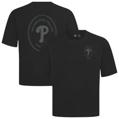 Philadelphia Phillies Levelwear Signet Oversized Luxe Signature Knit T-Shirt - Black T-shirts