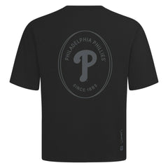 Philadelphia Phillies Levelwear Signet Oversized Luxe Signature Knit T-Shirt - Black T-shirts