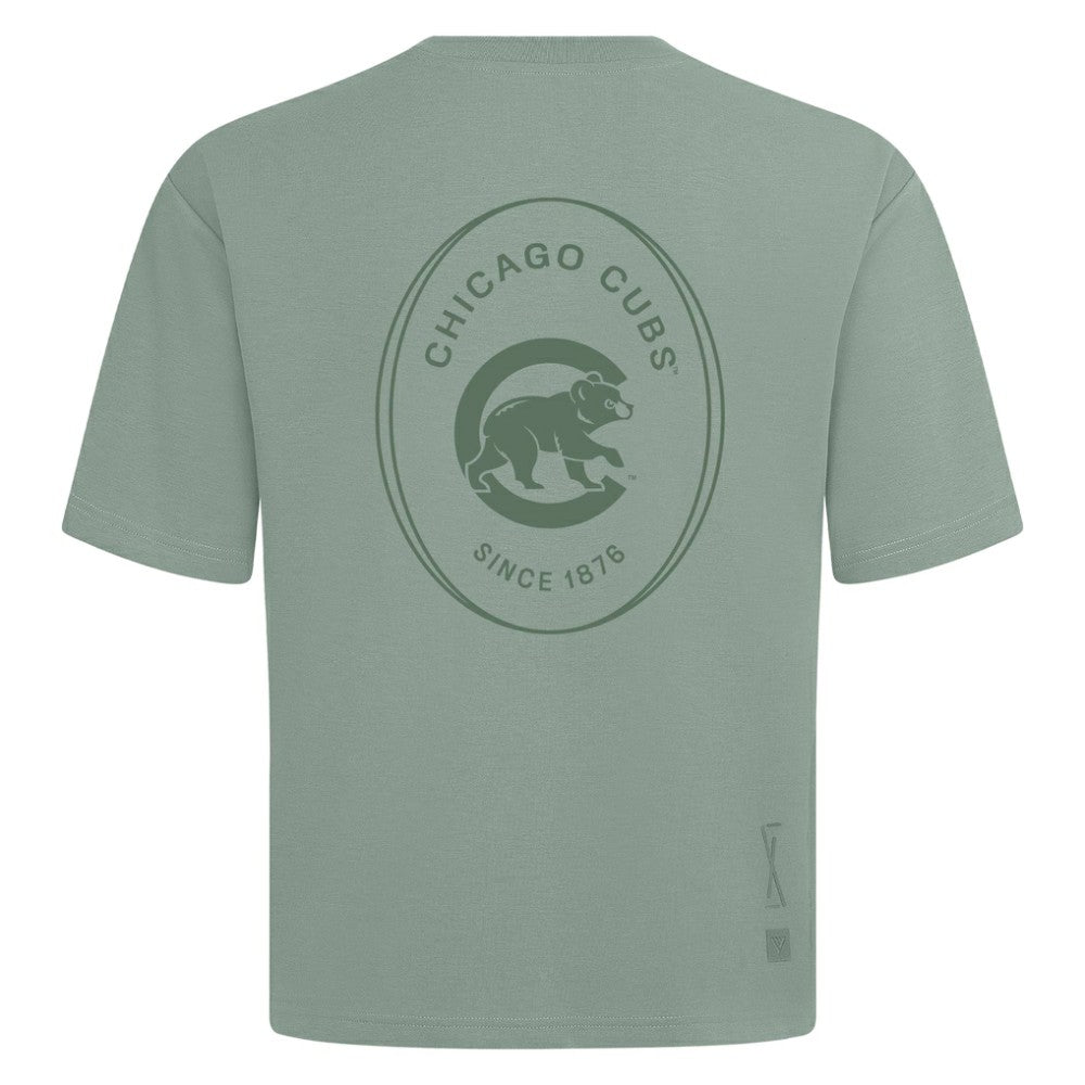 Chicago Cubs Levelwear Signet Oversized Luxe Signature Knit T-Shirt - Green T-shirts