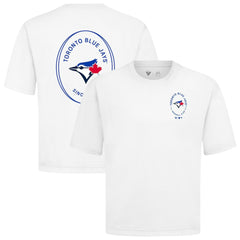Toronto Blue Jays Levelwear Signet Oversized Luxe Signature Knit T-Shirt - White T-shirts