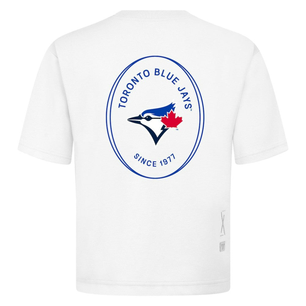 Toronto Blue Jays Levelwear Signet Oversized Luxe Signature Knit T-Shirt - White T-shirts