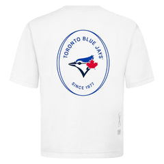 Toronto Blue Jays Levelwear Signet Oversized Luxe Signature Knit T-Shirt - White T-shirts