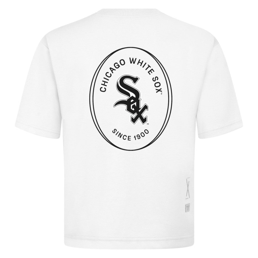 Chicago White Sox Levelwear Signet Oversized Luxe Signature Knit T-Shirt - White T-shirts