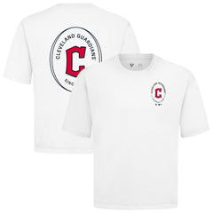 Cleveland Guardians Levelwear Signet Oversized Luxe Signature Knit T-Shirt - White T-shirts