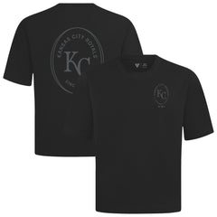 Kansas City Royals Levelwear Signet Oversized Luxe Signature Knit T-Shirt - Black T-shirts