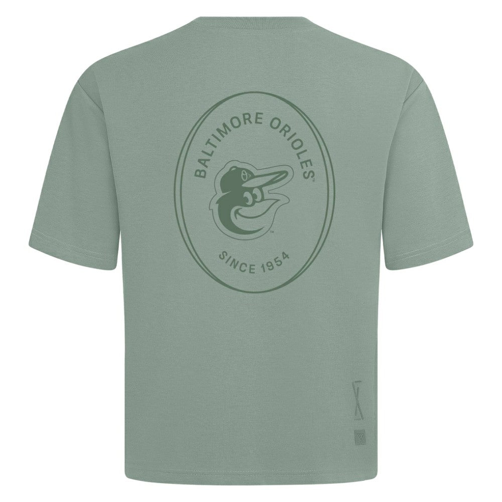 Baltimore Orioles Levelwear Signet Oversized Luxe Signature Knit T-Shirt - Green T-shirts