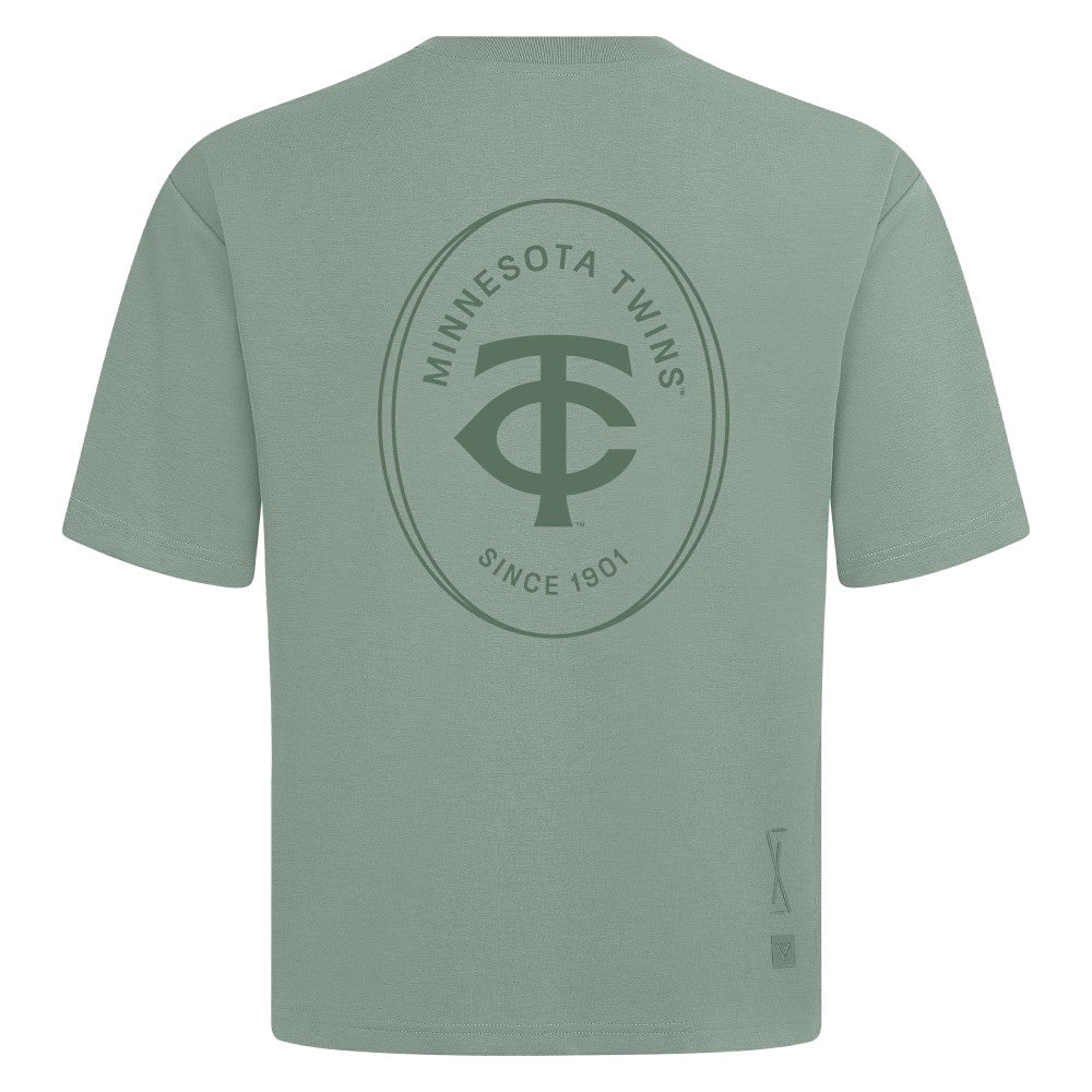 Minnesota Twins Levelwear Register Oversized Luxe Signature Knit T-Shirt - Green T-shirts