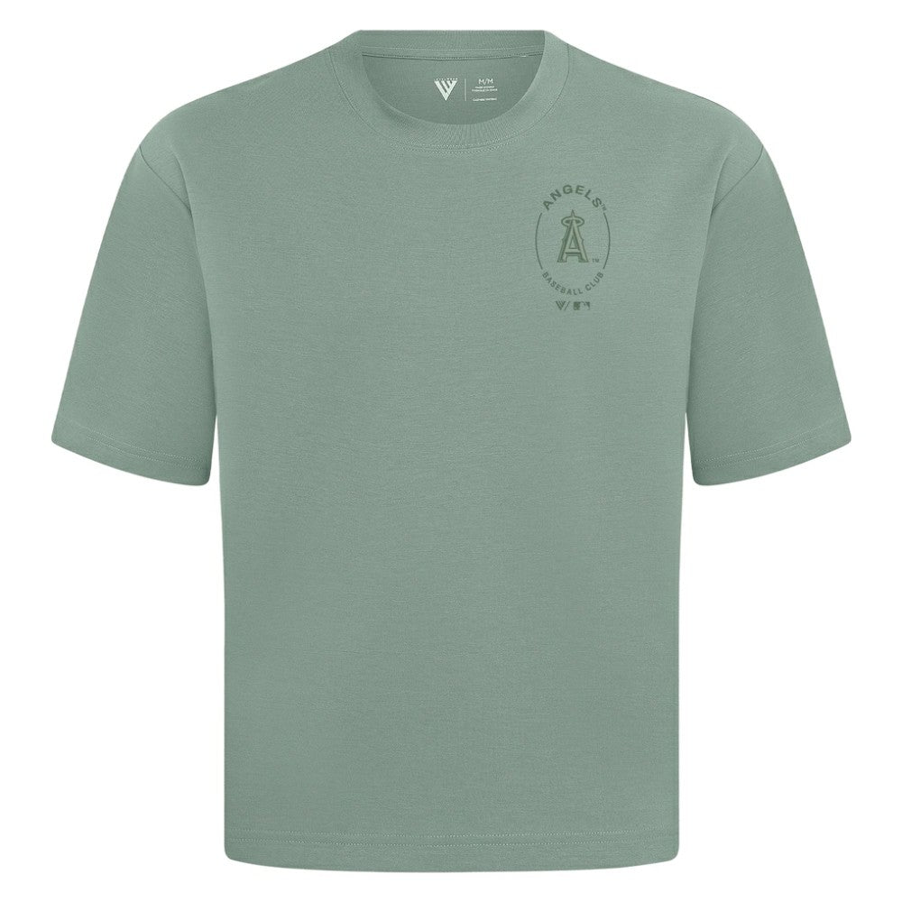 Los Angeles Angels Levelwear Register Oversized Luxe Signature Knit T-Shirt - Green T-shirts