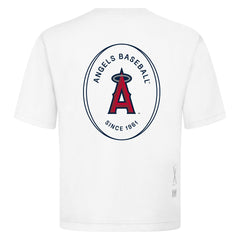 Los Angeles Angels Levelwear Register Oversized Luxe Signature Knit T-Shirt - White T-shirts