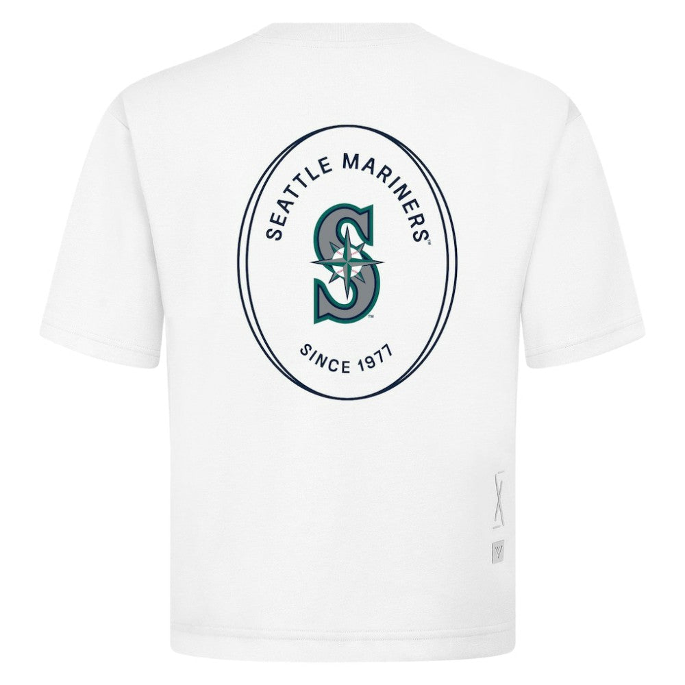 Seattle Mariners Levelwear Register Oversized Luxe Signature Knit T-Shirt - White T-shirts