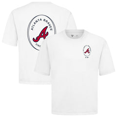 Atlanta Braves Levelwear Register Oversized Luxe Signature Knit T-Shirt - White T-shirts