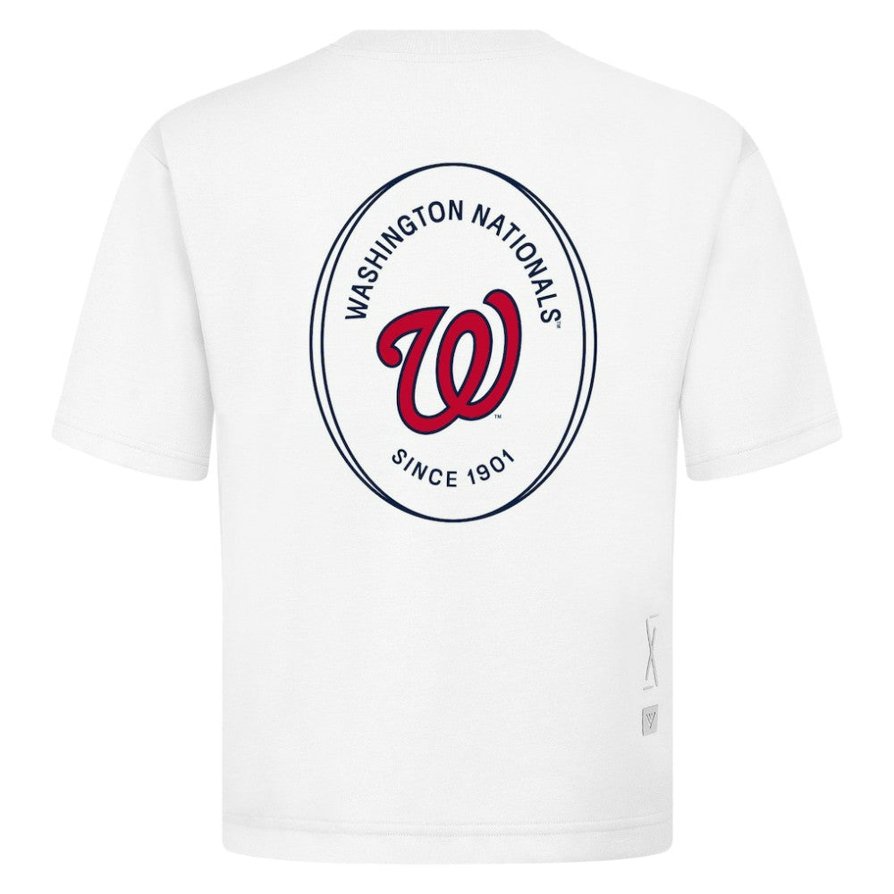 Washington Nationals Levelwear Register Oversized Luxe Signature Knit T-Shirt - White T-shirts