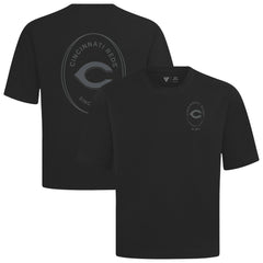 Cincinnati Reds Levelwear Register Oversized Luxe Signature Knit T-Shirt - Black T-shirts
