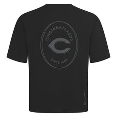 Cincinnati Reds Levelwear Register Oversized Luxe Signature Knit T-Shirt - Black T-shirts