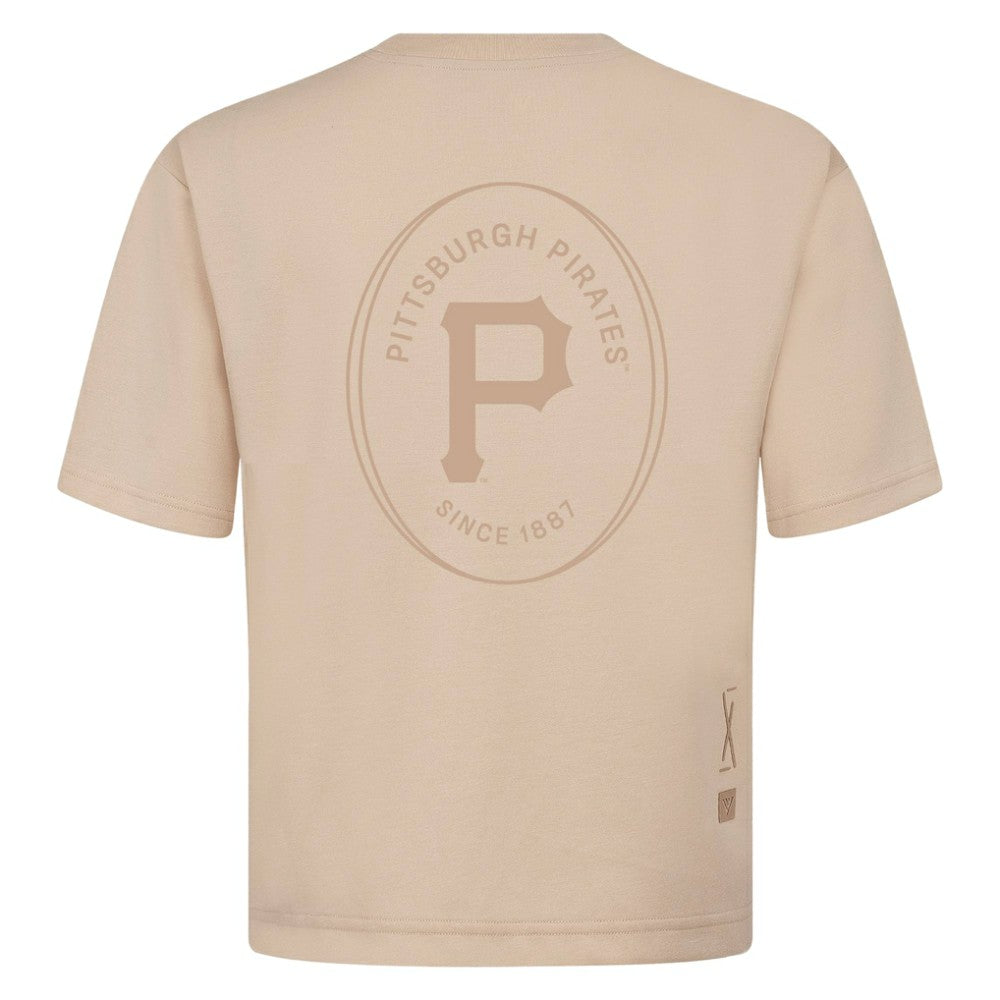 Pittsburgh Pirates Levelwear Register Oversized Luxe Signature Knit T-Shirt - Khaki T-shirts