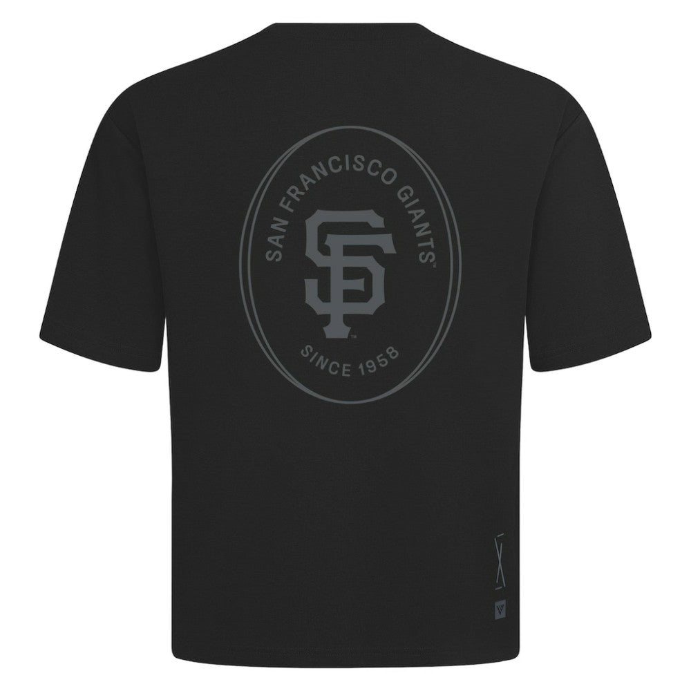San Francisco Giants Levelwear Register Oversized Luxe Signature Knit T-Shirt - Black T-shirts