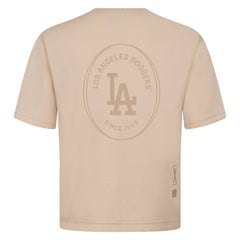 Los Angeles Dodgers Levelwear Register Oversized Luxe Signature Knit T-Shirt - Khaki T-shirts